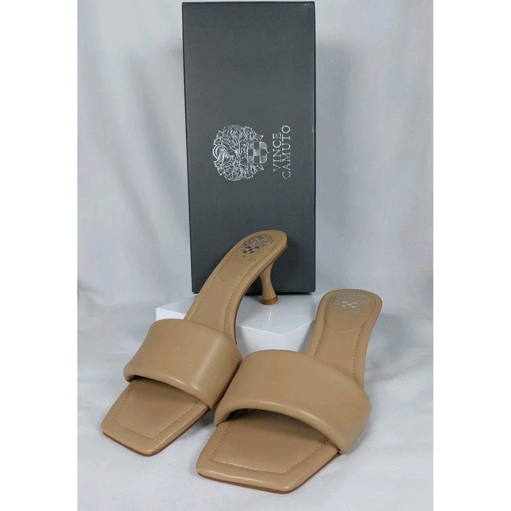 New With‎ Tags + Box Vince Camuto Vernani Tortilla Leather Slip On Heels Wms 9